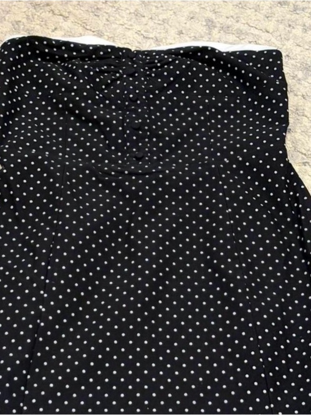 Edikted Black & White Polka Dot Strapless Mini Dress